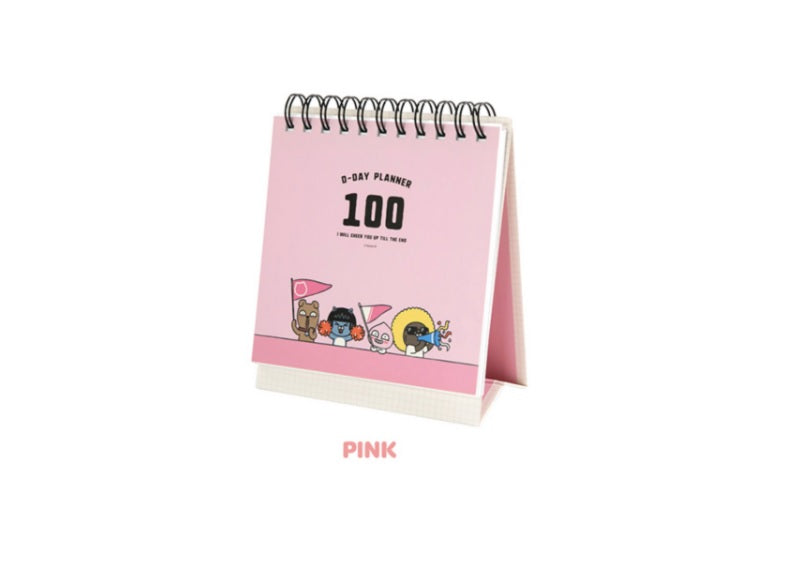 KAKAO FRIENDS cheer up D-Day 100days planner Pink color – Korean