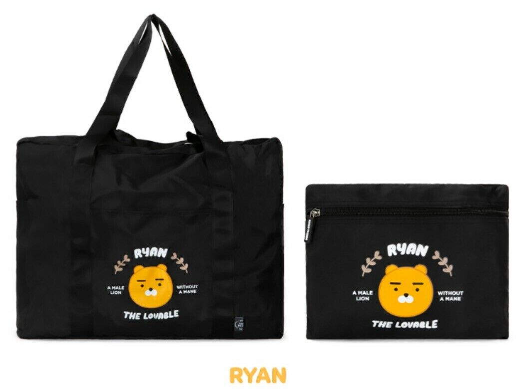 KAKAO FRIENDS Ryan travel folding bag with pouch – Korean Corner