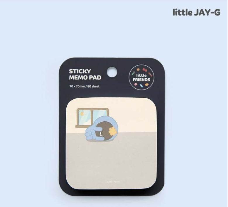 Kakao Little Friends Jay-G rounded sticky memo pad - Korean Corner