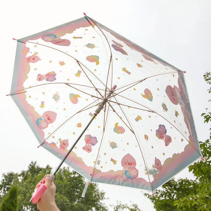 Kakao Little Friends Apeach transparent long umbrella - Korean Corner