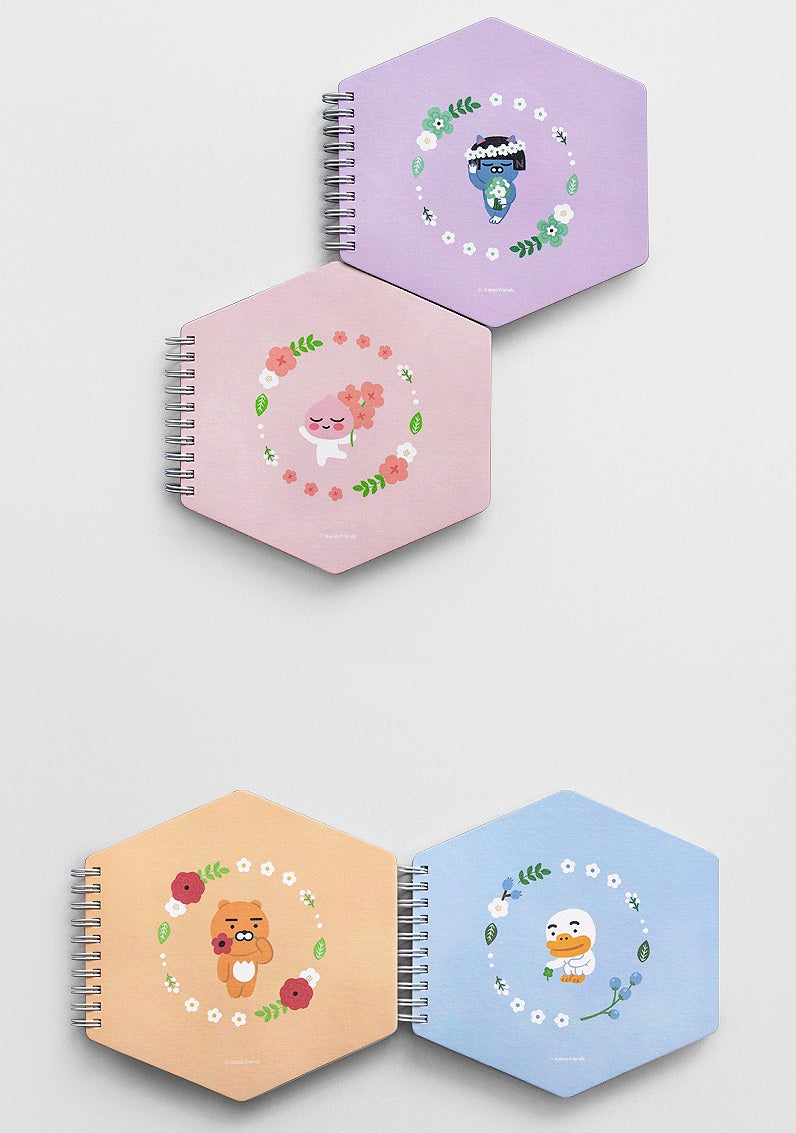 Kakao Friends Neo Hexagon shape sprial notebook - Korean Corner