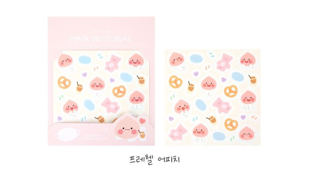 Kakao Little Friends Apeach April Shower mask deco seal sticker pretzel - Korean Corner