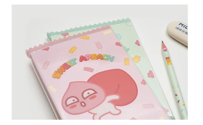 Kakao Little Friends sweet Apeach notebook with plastic case - Korean Corner
