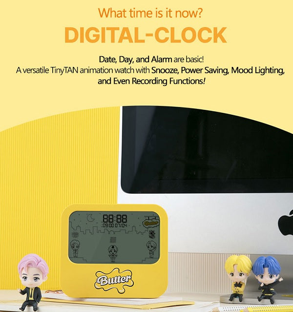 BTS TinyTAN Butter Desktop Clock Alarm LED Clock - Korean Corner