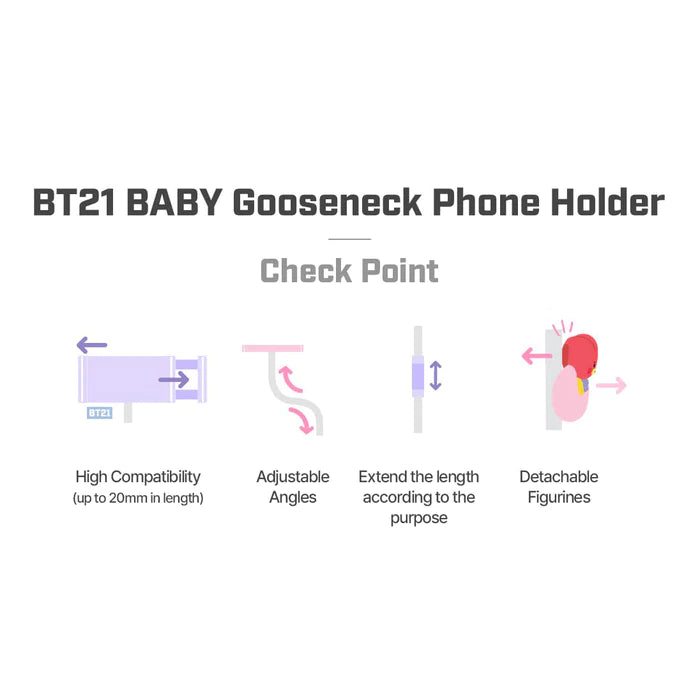 BT21 RJ Baby Gooseneck Phone Holder - Korean Corner Canada