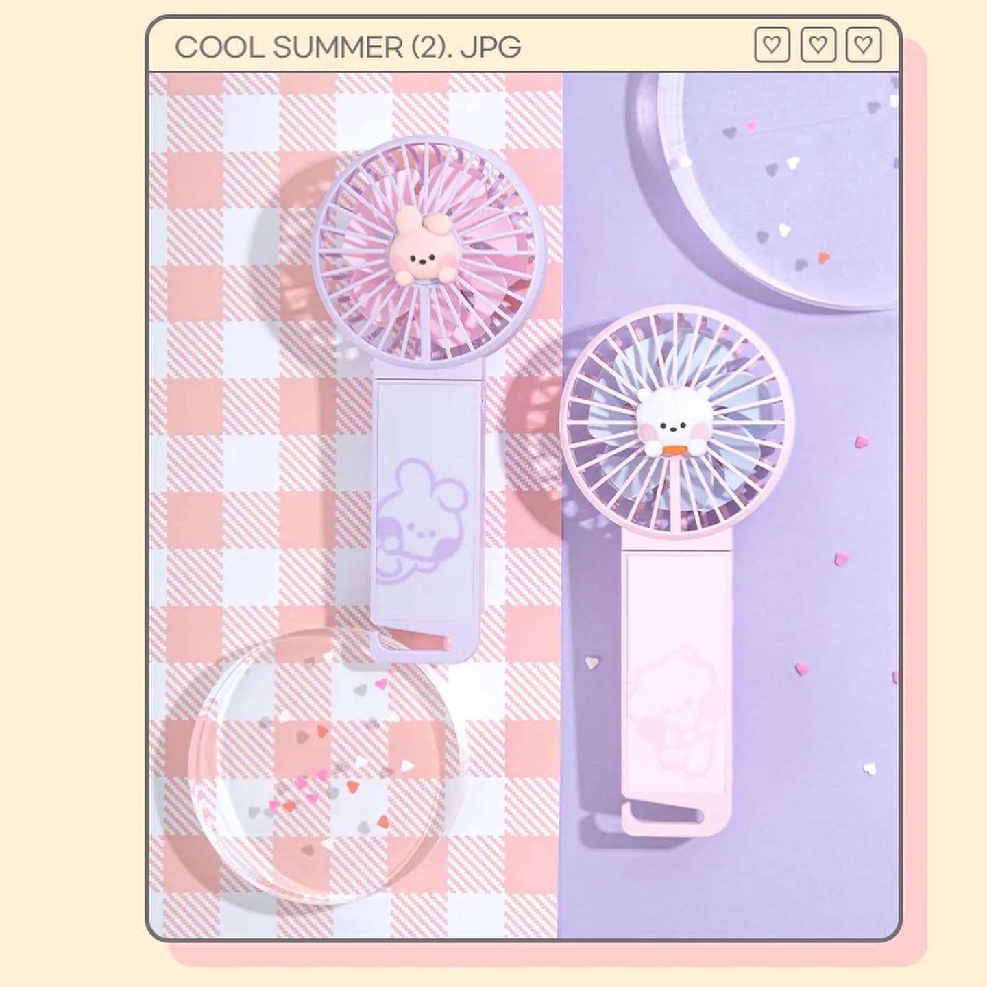 COOKY popular - BT21 MININI Dual Blade Portable Handheld Personal Handy Fan by BTS