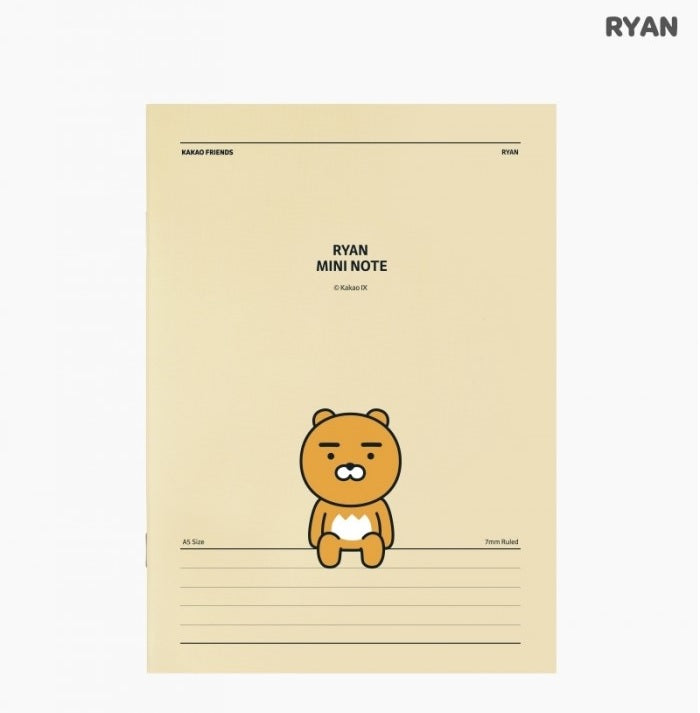Kakao Friends Ryan A5 saddle stitch notebook - Korean Corner