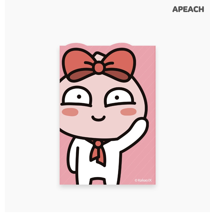Kakao Friends Apeach ribbon theme 4-steps adhesive memo paper - Korean Corner