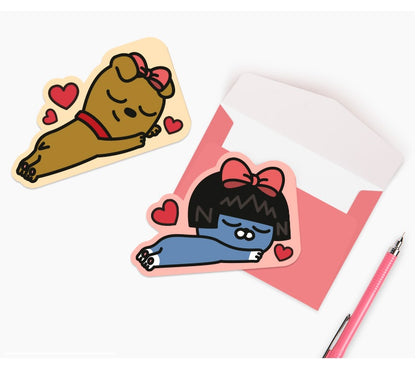 Kakao Friends Frodo character card with envelope (ribbon theme) - Korean Corner