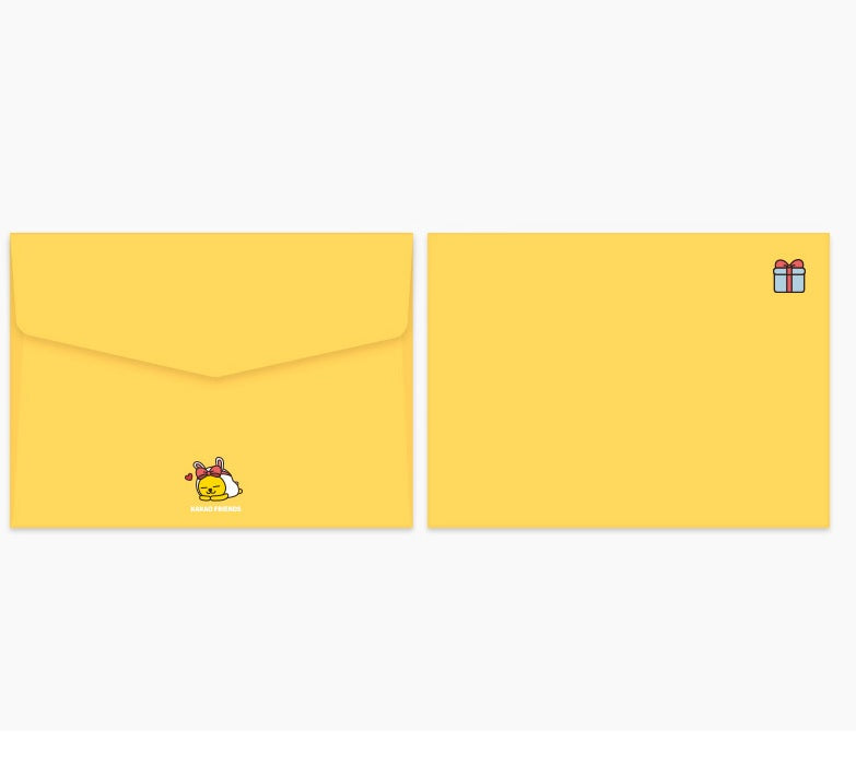 Kakao Friends Muzi character card with envelope (ribbon theme) - Korean Corner