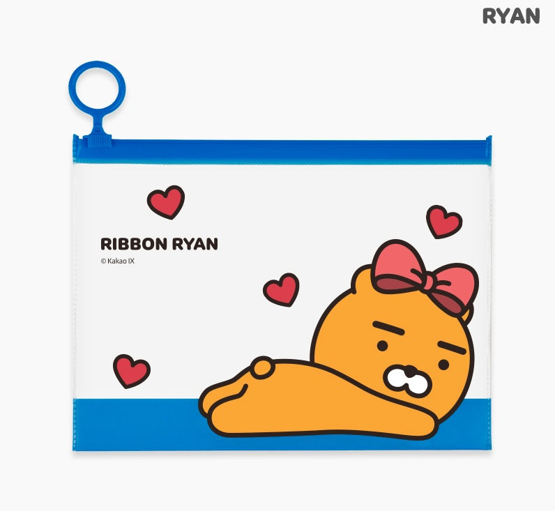 Kakao Friends Ryan PVC pouch(ribbon theme) - Korean Corner