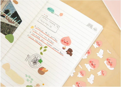 Kakao Little Friends Apeach april shower cotton sticker - Korean Corner