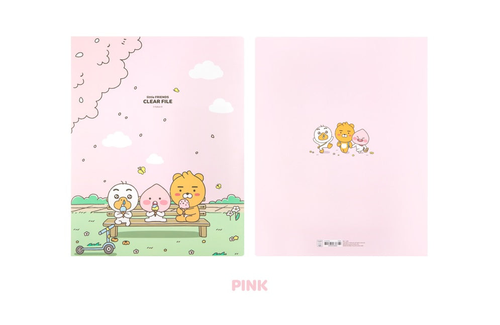 Kakao Little Friends 40page clear file pink - Korean Corner