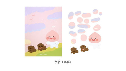 Kakao Friends sunset Apeach April Shower postcard sticker - Korean Corner