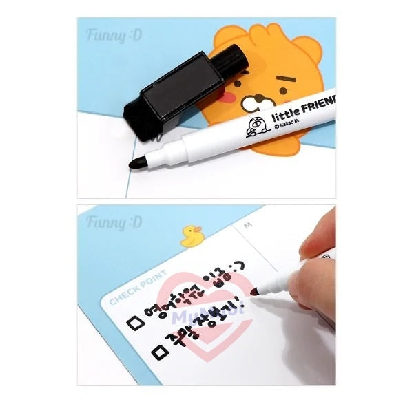 Kakao Little Friends Ryan magnetic weekly schedule planner board with marker pen - Korean Corner