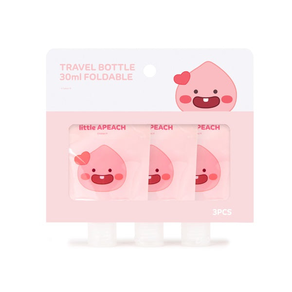 Kakao Little Friends Apeach travel foldable bottle 30ml x 3 - Korean Corner