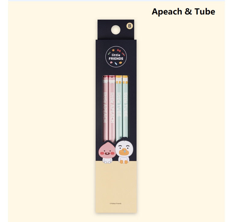 Kakao Friends Apeach and Tube 4pc pencil set - Korean Corner