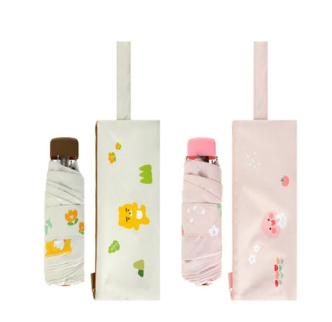 Kakao Friends Ryan april shower pouch yang 3 steps manual foldable umbrella - Korean Corner
