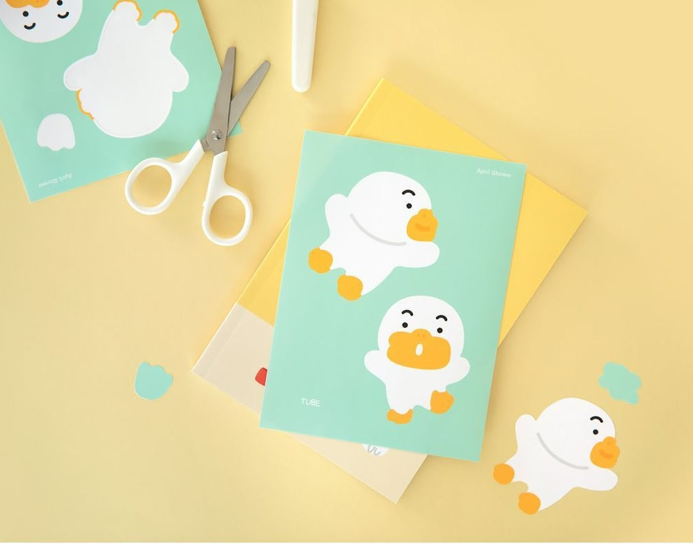 Kakao Friends Apeach April Shower postcard sticker - Korean Corner