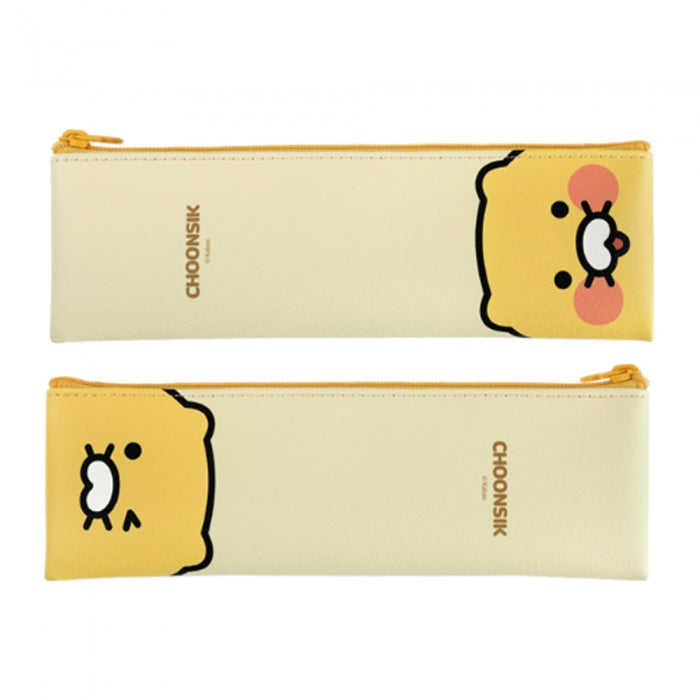 Kakao Friends Choonsik face flat pencil case - Korean Corner