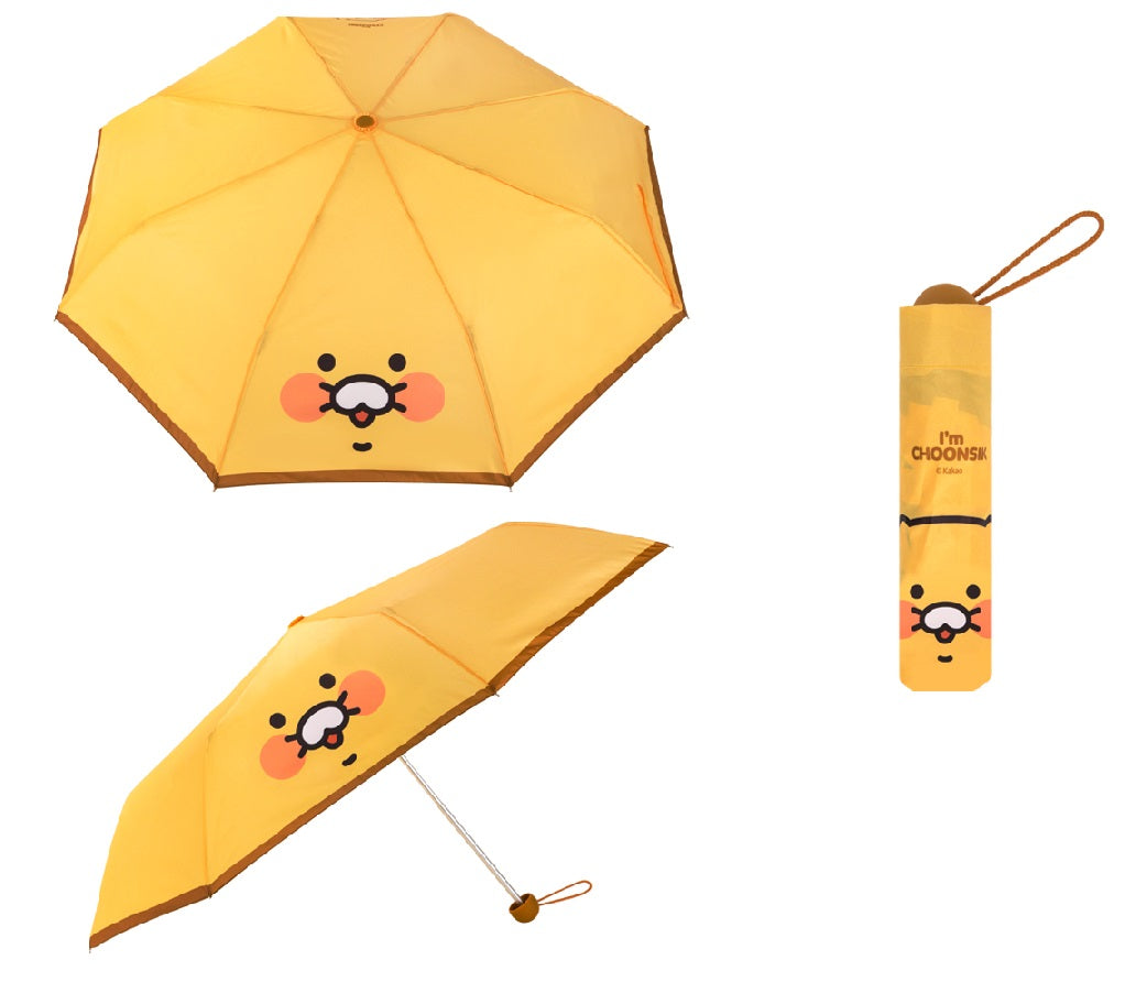 Kakao Friends Choonsik 3 steps manual foldable umbrella - Korean Corner