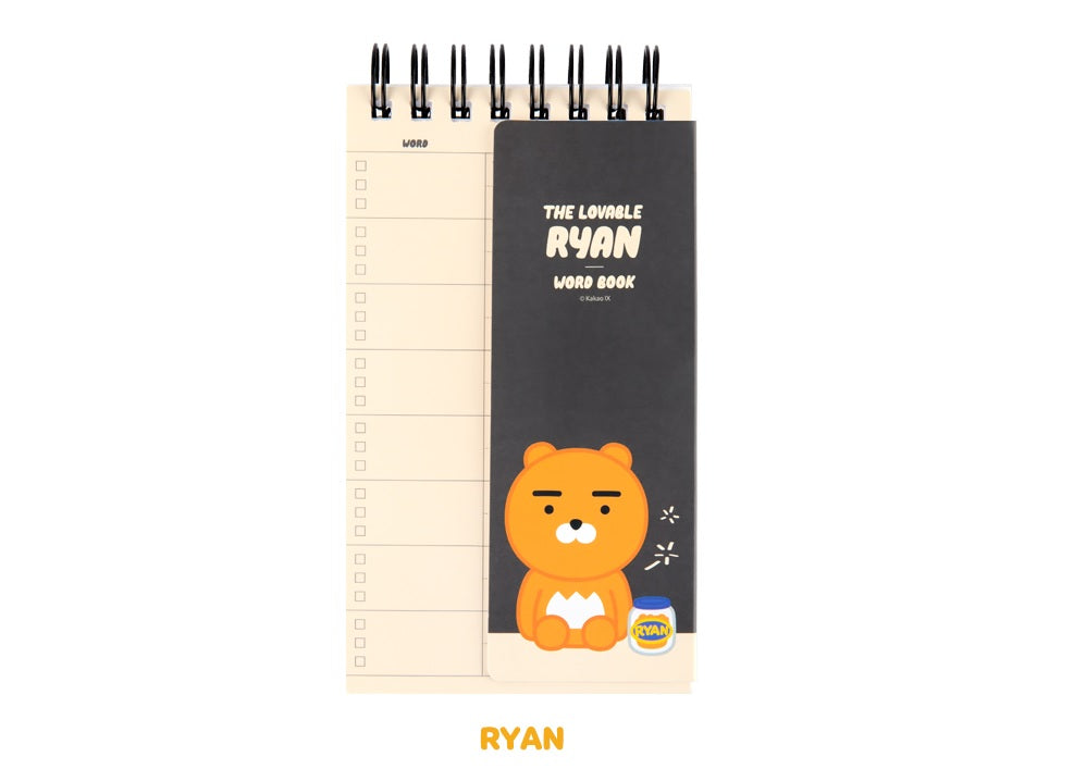 Kakao Friends Ryan sangcheol spiral vocabulary notebook - Korean Corner