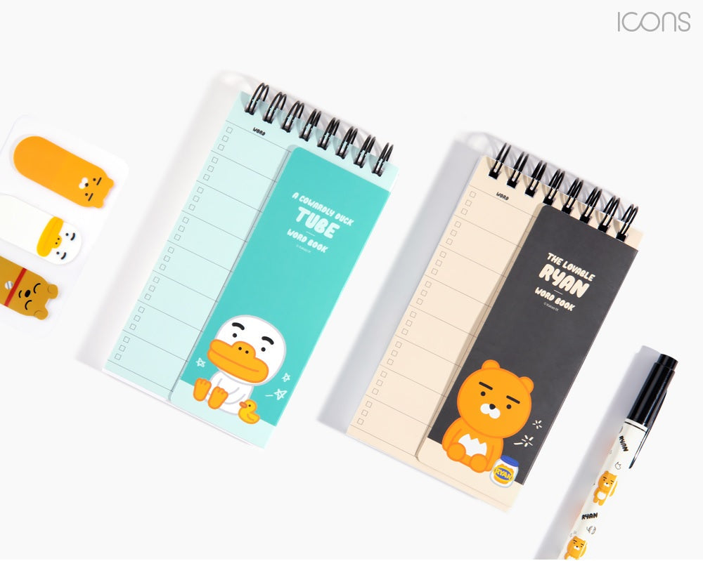 Kakao Friends Tube sangcheol spiral vocabulary notebook - Korean Corner