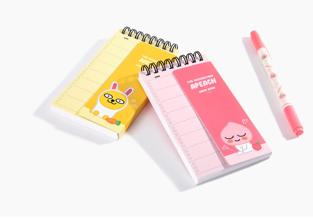 Kakao Friends Apeach sangcheol spiral vocabulary notebook - Korean Corner