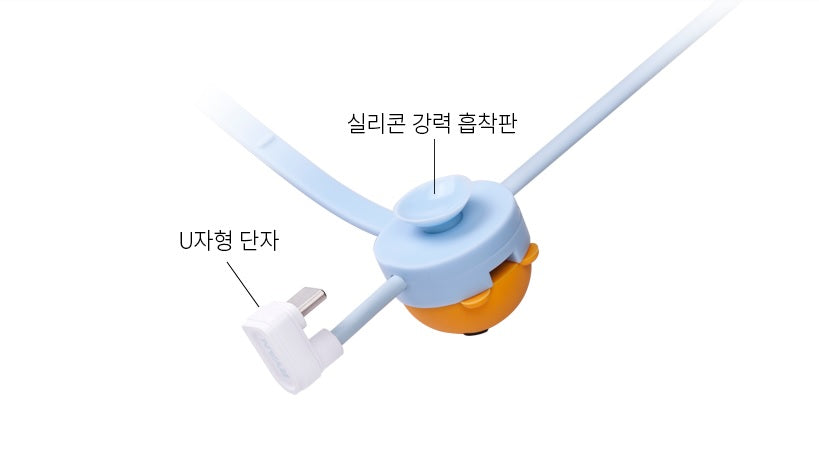 Kakao Friends Ryan U-Shaped 8pins data &amp; charging - stand &amp; grip cable 1.5m - Korean Corner